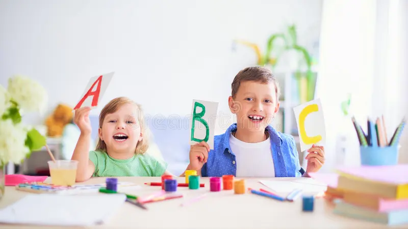 Happy Kids in Classroom